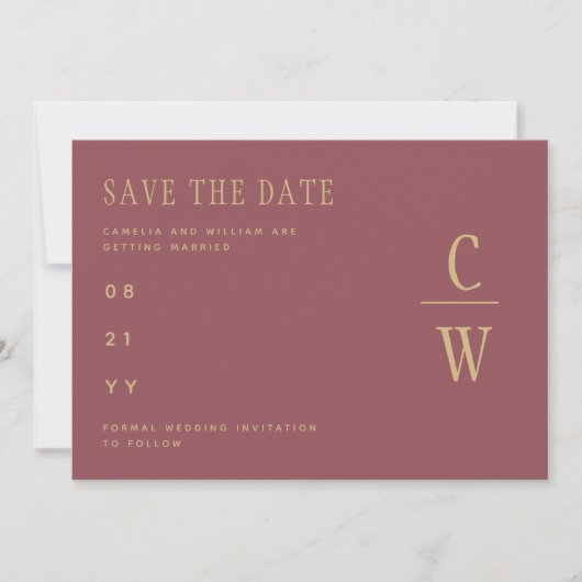 Trendy Dusty Roos Pink Gold Wedding BEWAART DE DAT Save The Date (Voorkant)