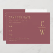 Trendy Dusty Roos Pink Gold Wedding BEWAART DE DAT Save The Date (Voorkant / Achterkant)