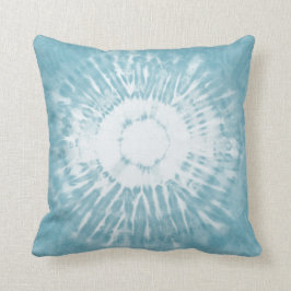 Trendy dye blauwgroen witte boho kussen