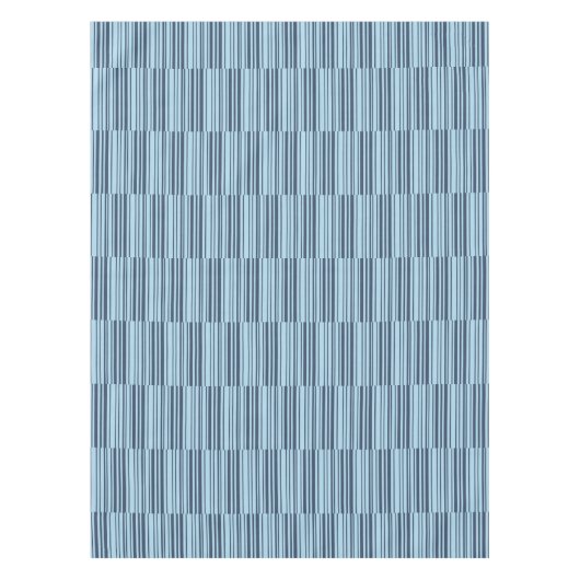 Trendy Earthy Blue Stripes Tafelkleed (Voorkant)