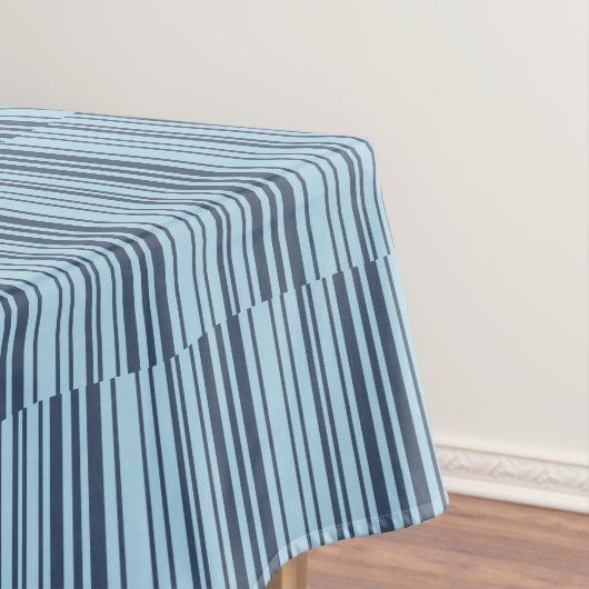 Trendy Earthy Blue Stripes Tafelkleed (Voorbeeld)