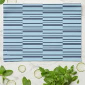 Trendy Earthy Blue Stripes Theedoek (Gevouwen)