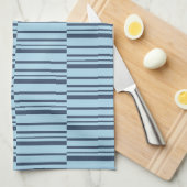 Trendy Earthy Blue Stripes Theedoek (Quarter Fold)