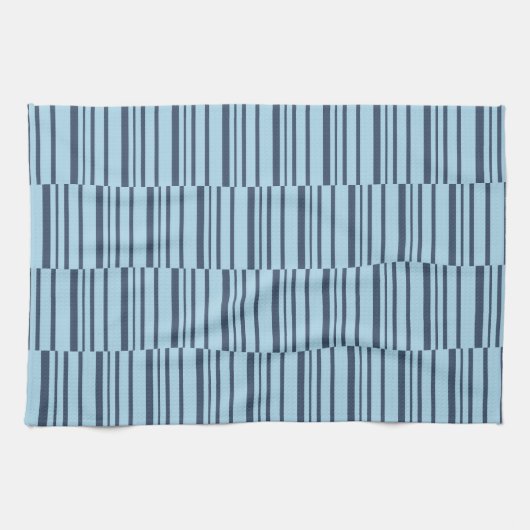 Trendy Earthy Blue Stripes Theedoek (Horizontaal)