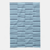 Trendy Earthy Blue Stripes Theedoek (Verticaal)