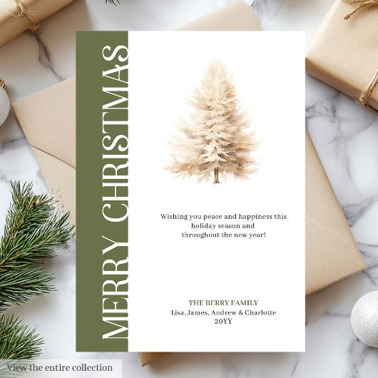 Trendy Earthy Colors Holiday Greeting Template Feestdagenkaart