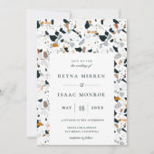 Trendy Earthy Terrazzo Artisan Lijst Wedding Invit Kaart (Voorkant)