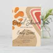 Trendy Earthy Tone vormt Abstract Vrijgezellenfees Kaart (Staand voorkant)