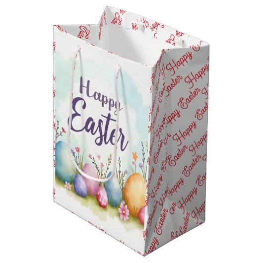 Trendy Easter Eggs Beautiful Collection Medium Cadeauzakje (Voorkant Gekanteld)