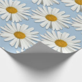 Trendy echte madeliefjes - Trouw blauwe mode Cadeaupapier (Hoek)