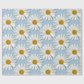 Trendy echte madeliefjes - Trouwblauw mode Cadeaupapier (Vlak)