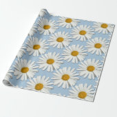 Trendy echte madeliefjes - Trouwblauw mode Cadeaupapier (Uitgerold)