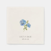 Trendy Ecru Bloemen Hydrangea Evenement Bruiloft Servet (Voorkant)