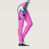 Trendy eenhoorn fantasie op roze grunge Leggings (Rechts)