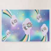 Trendy Eenhoorns Regenboog Legpuzzel (Horizontaal)