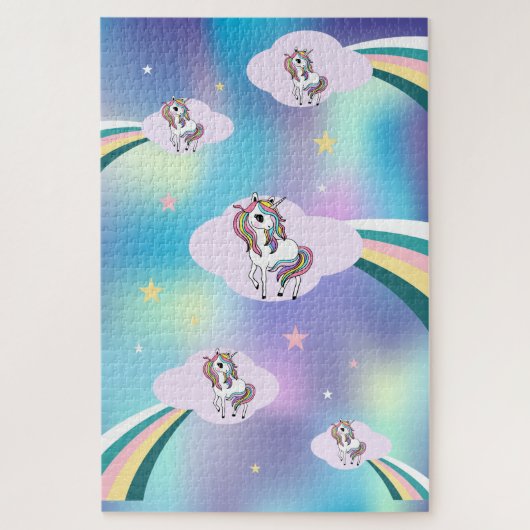 Trendy Eenhoorns Regenboog Legpuzzel (Verticaal)