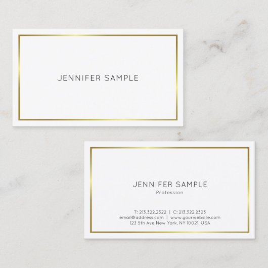 Trendy Eenvoudig Elegant Ontwerp Goud Duidelijke L Visitekaartje (Voorkant / Achterkant)