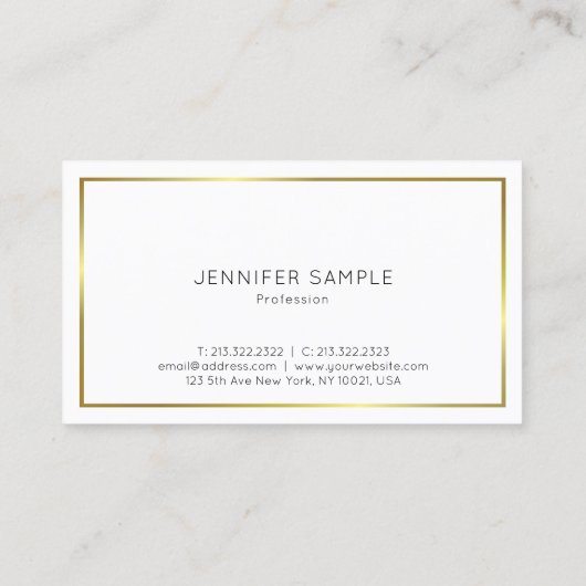 Trendy Eenvoudig Elegant Ontwerp Goud Duidelijke L Visitekaartje (Achterkant)