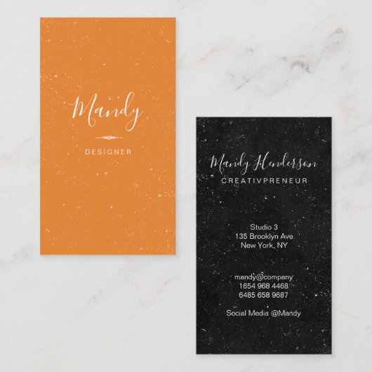 Trendy Eenvoudig / Gespikkeld (sinaasappel) Visitekaartje (Voorkant / Achterkant)