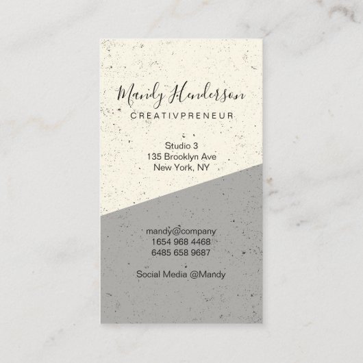 Trendy Eenvoudig / Gesprokkeld (grijs) Visitekaartje (Achterkant)