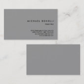 Trendy Eenvoudig Grijs Professioneel Visitekaartje (Voorkant / Achterkant)