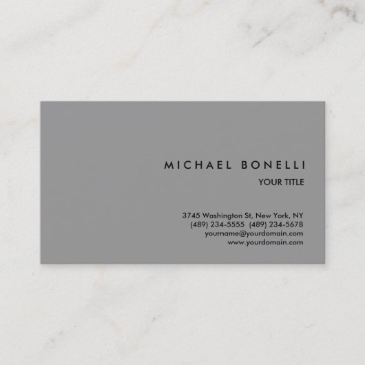 Trendy Eenvoudig Grijs Professioneel Visitekaartje (Voorkant)