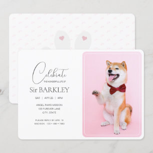 Trendy & Eenvoudig Huisdier Memorial Foto uitnodig Kaart