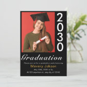 Trendy Eenvoudig Modern Casual Foto Afstuderen Kaart (Staand voorkant)