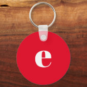 Trendy Eenvoudig Modern Initiaal Monogram Rood Sleutelhanger (Voorkant)