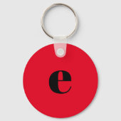 Trendy Eenvoudig Modern Initiaal Monogram Rood Sleutelhanger (Achterkant)