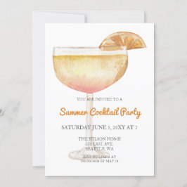 Trendy Eenvoudig Modern Zomer Cocktailparty Kaart