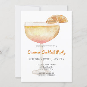 Trendy Eenvoudig Modern Zomer Cocktailparty Kaart