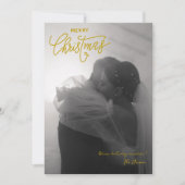 Trendy Eenvoudig Paar Foto Vrolijk Kerstfeest Feestdagenkaart (Voorkant)