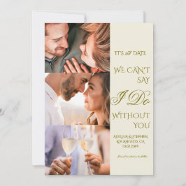Trendy Eenvoudig Script Drie Fotogalerij QR CODE Save The Date
