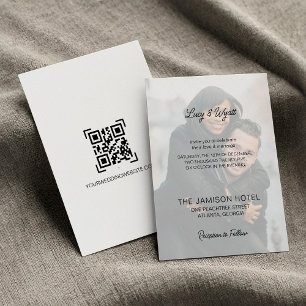 Trendy Eenvoudig Script Overlay Foto Bruiloft Kaart