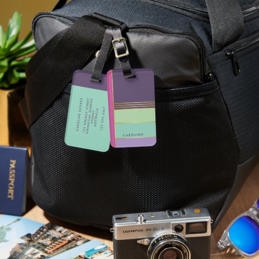 Trendy Eenvoudige Chic Stijlvolle Girly Bagagelabel (Voorkant /achterkant)