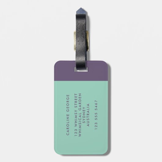 Trendy Eenvoudige Chic Stijlvolle Girly Bagagelabel (Achterkant verticaal)