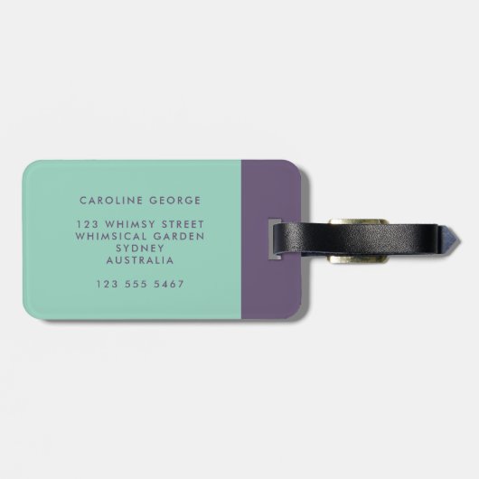 Trendy Eenvoudige Chic Stijlvolle Girly Bagagelabel (Achterkant horizontaal)