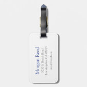 Trendy Eenvoudige DIY Monogram en Geel Blauw Grijs Bagagelabel (Achterkant verticaal)