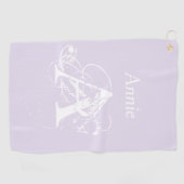 Trendy Eenvoudige Elegante Moderne Monogram Golfer Golfhanddoek (Horizontaal)