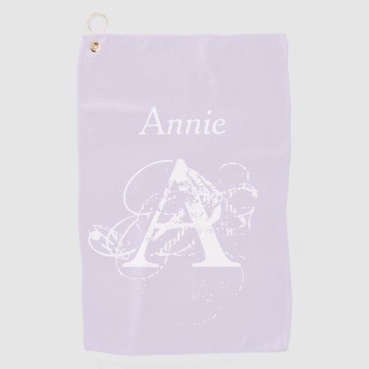Trendy Eenvoudige Elegante Moderne Monogram Golfer Golfhanddoek (Voorkant)