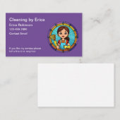 Trendy Eenvoudige Huis Schoonmaak Maid Visitekaart Visitekaartje (Voorkant / Achterkant)