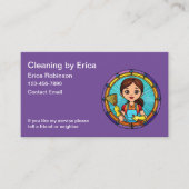 Trendy Eenvoudige Huis Schoonmaak Maid Visitekaart Visitekaartje (Voorkant)