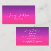 Trendy Eenvoudige Neon Paarse en roze ombre abstra Visitekaartje (Voorkant / Achterkant)