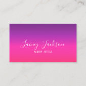 Trendy Eenvoudige Neon Paarse en roze ombre abstra Visitekaartje (Voorkant)