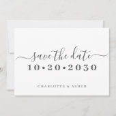 Trendy Eenvoudige Script Typografie Bewaar De Datu Save The Date (Voorkant)