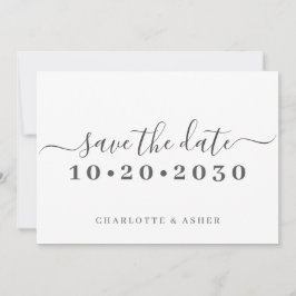 Trendy Eenvoudige Script Typografie Bewaar De Datu Save The Date