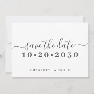Trendy Eenvoudige Script Typografie Bewaar De Datu Save The Date