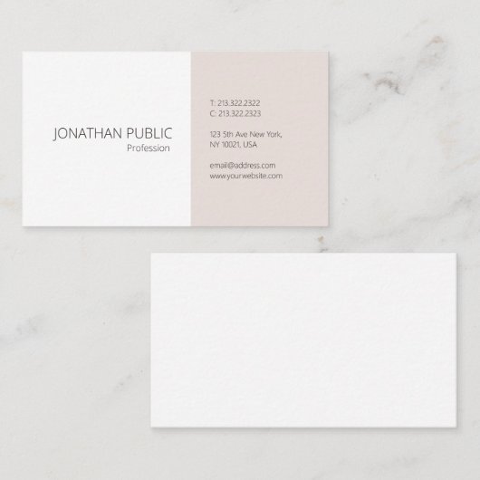 Trendy Eenvoudige Sjabloon Elegant Professioneel K Visitekaartje (Voorkant / Achterkant)