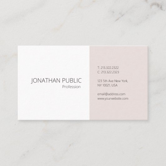 Trendy Eenvoudige Sjabloon Elegant Professioneel K Visitekaartje (Voorkant)